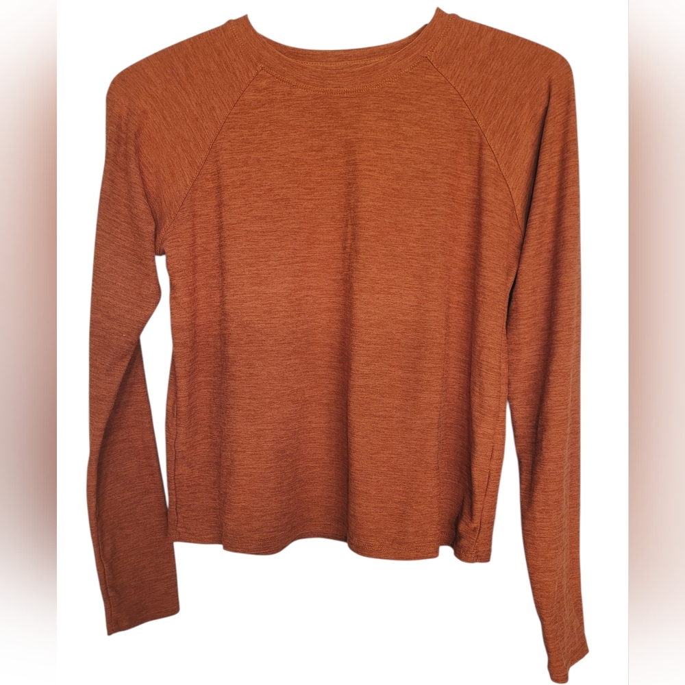 Kyodan Xsmall Ultra Soft Burnt Orange Long Sleeve Crew Neck Top